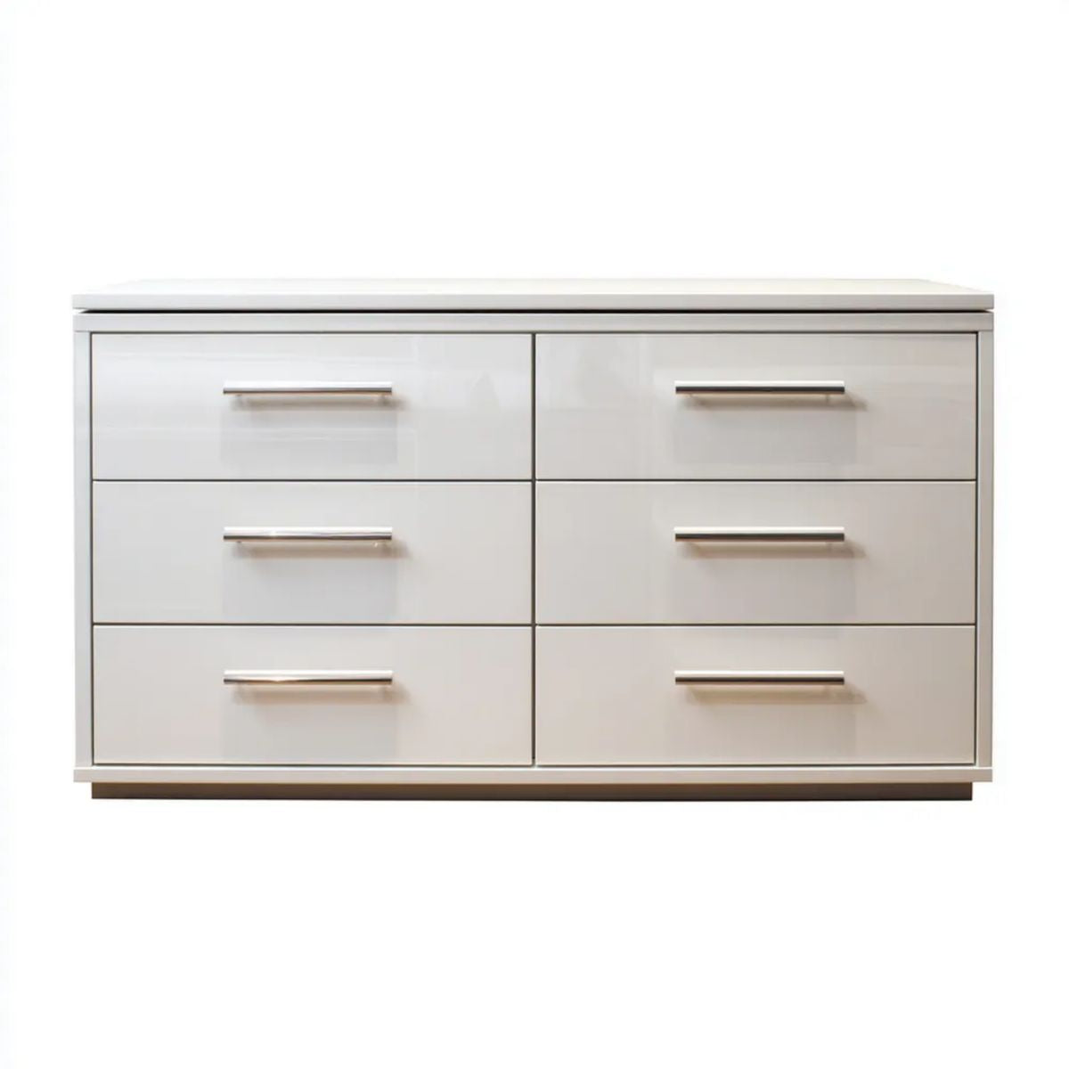 Komoda, Biała szafka MDF z 6 szufladami, 160 x 45 x 85 cm